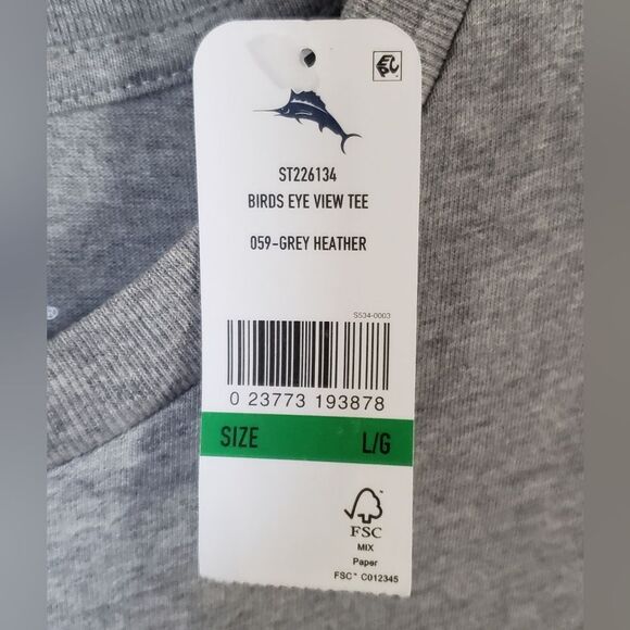 NWT Tommy Bahama 100% Cotton Men's Gray Tshirt Size Large - Picture 4 of 6